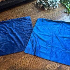 Velvet navy blue pillow covers (2)